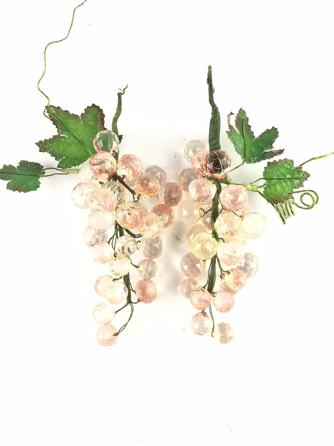 Vintage Crystal grapes Pink crystal Decorative grapes Etsy