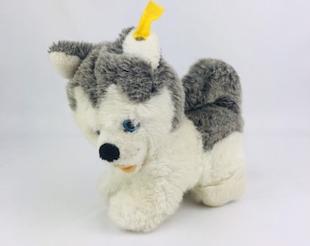 Steiff 'Pummy Husky', Vintage steiff, Vintage soft Toy, Collectable toy, German Toy, Steiff dog, Cuddly toy, Soft animal toy, Stuffed Toy