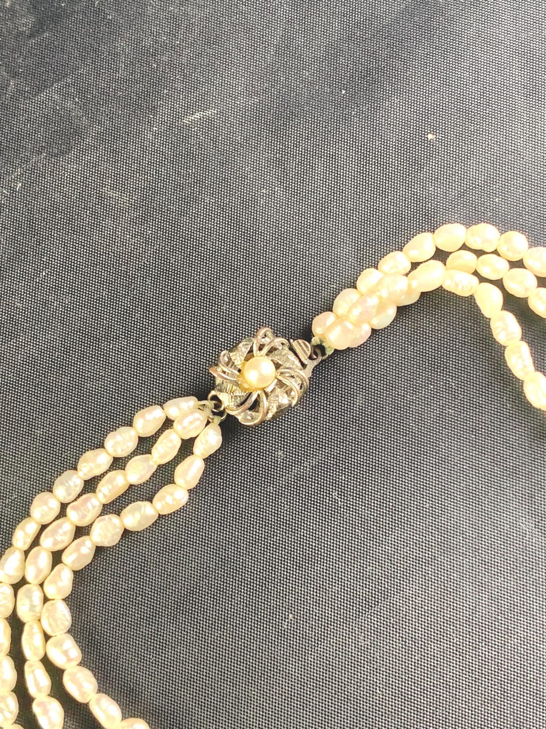 Vintage Rice Pearl Necklace: Triple Strand - Etsy