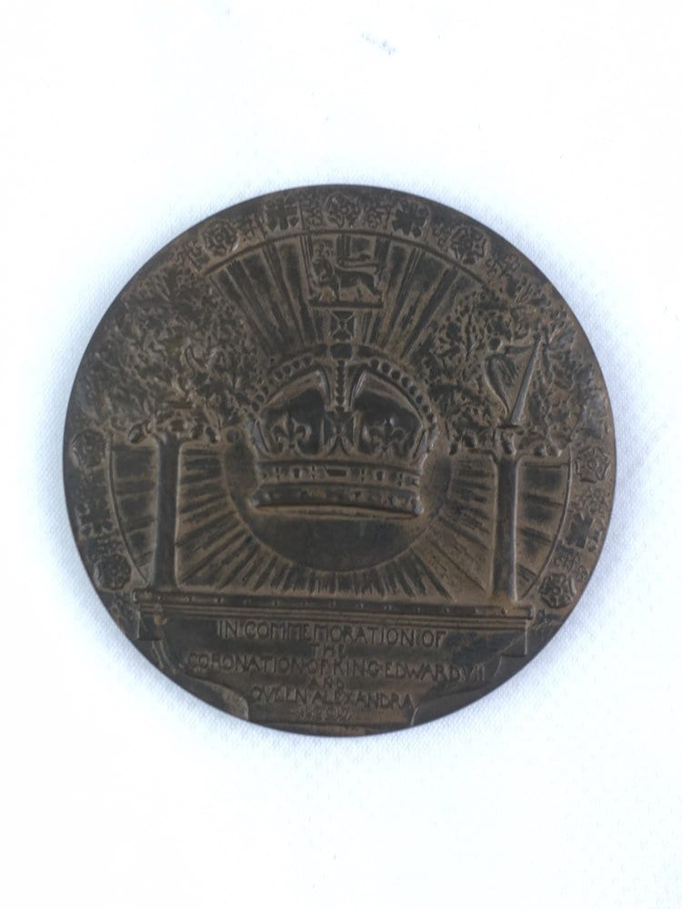 エドワード7世とアレクサンドラ王妃戴冠式メダル、1902年、オリジナル