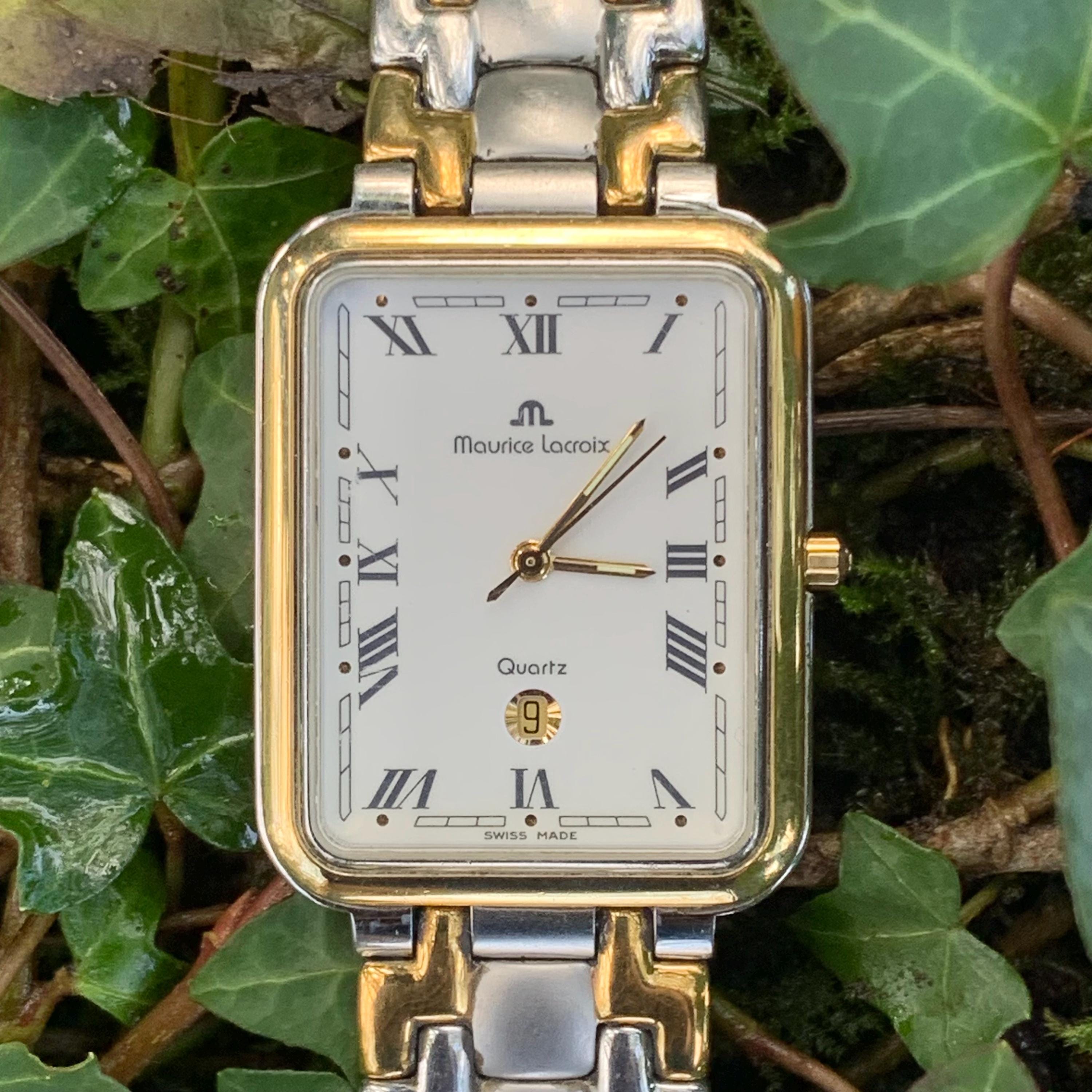 Vintage beautiful rectangular gold-plated quartz Luxury watch by Maurice Locroix Available ✔️(Vintage ) 1990-1999 Maurice Lacroix - Tank  main image 3