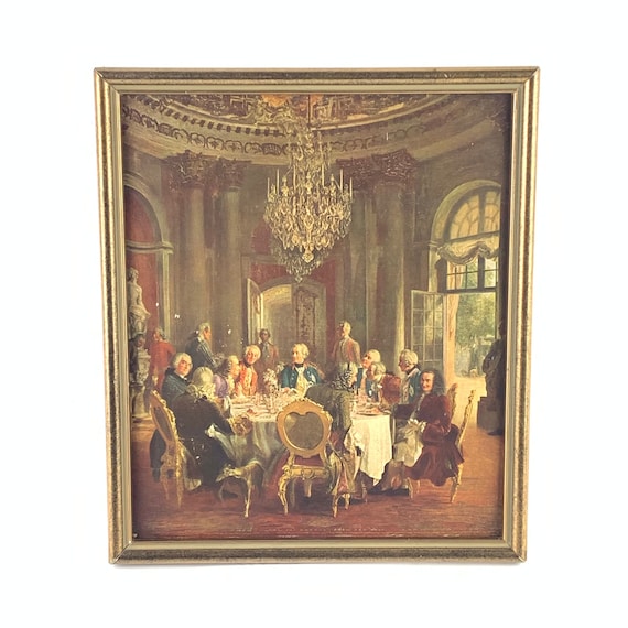 ヴィンテージ版画「フリードリヒ2世」アドルフ・フォン・メンツェル作