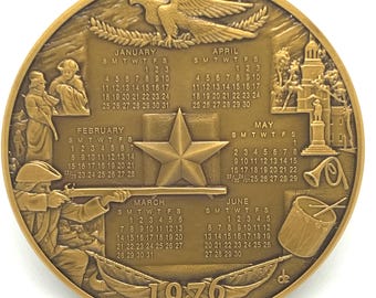 1976 Bicentennial Bronze Medal: American Independence Calendar by