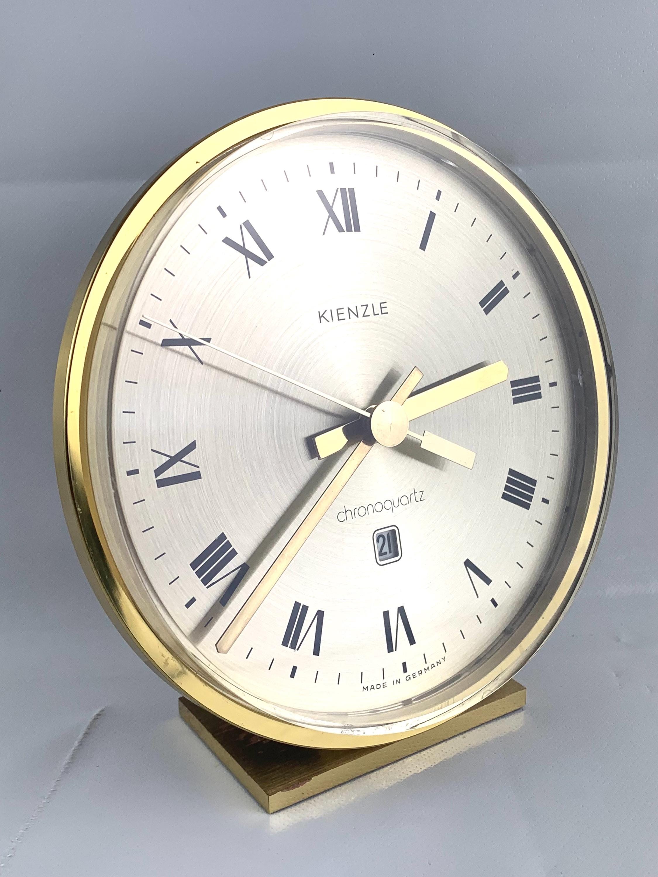 Vintage Kienzle Chronoquartz Desk Clock, German Brass, 1970s - Etsy