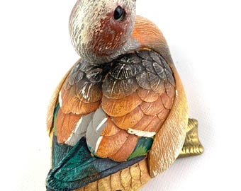Elli Malevolti Duck Figurine: Hand-carved, Hand-painted Italian