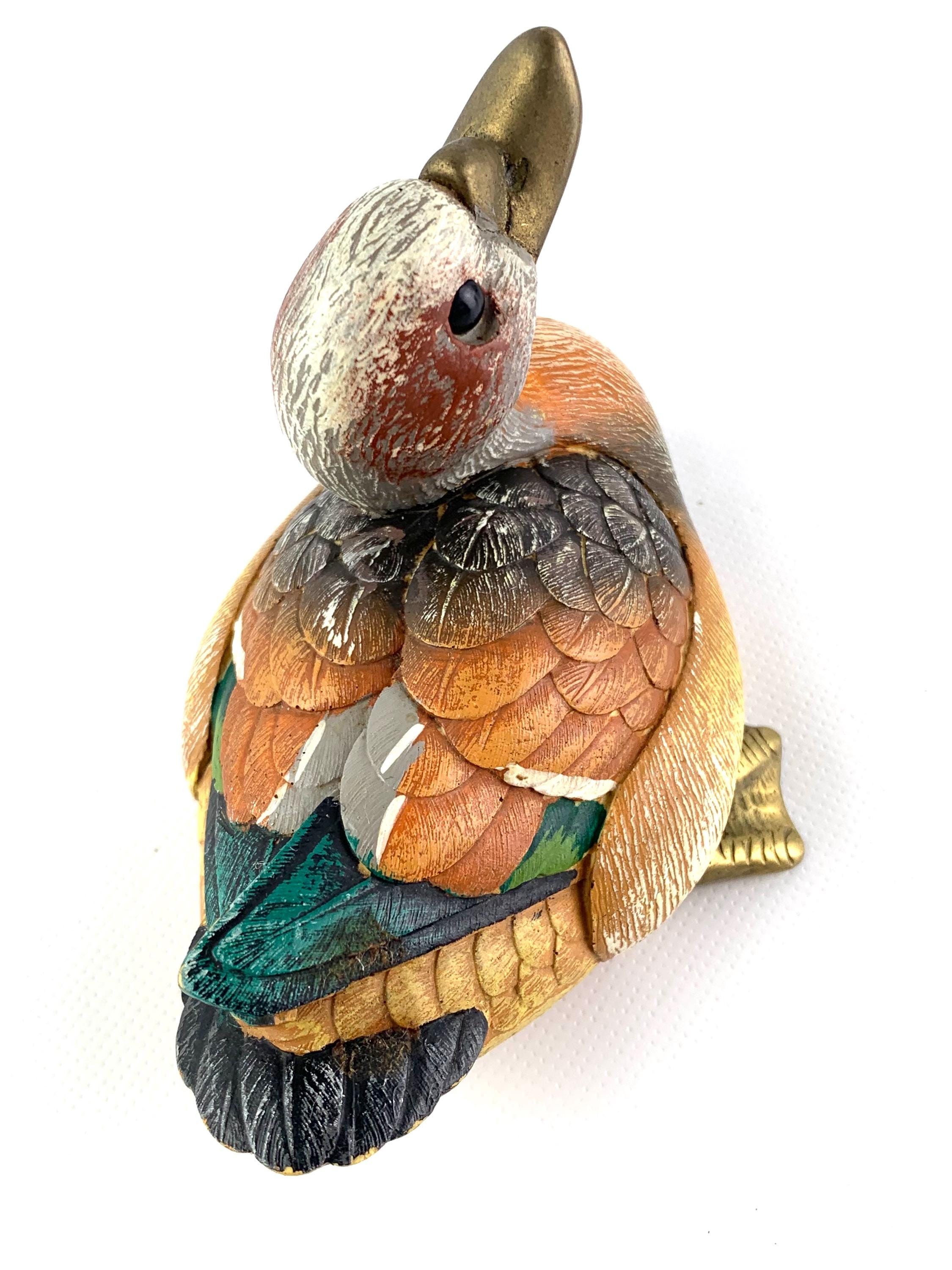 Elli Malevolti Duck Figurine: Hand-carved, Hand-painted Italian