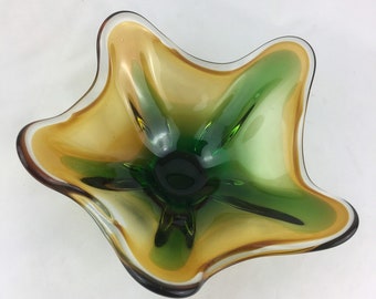 Murano glass bowl, Art glass, Murano glass, Sommerso Seguso, Mid century bowl, Art & Collectible, Collectible Glass