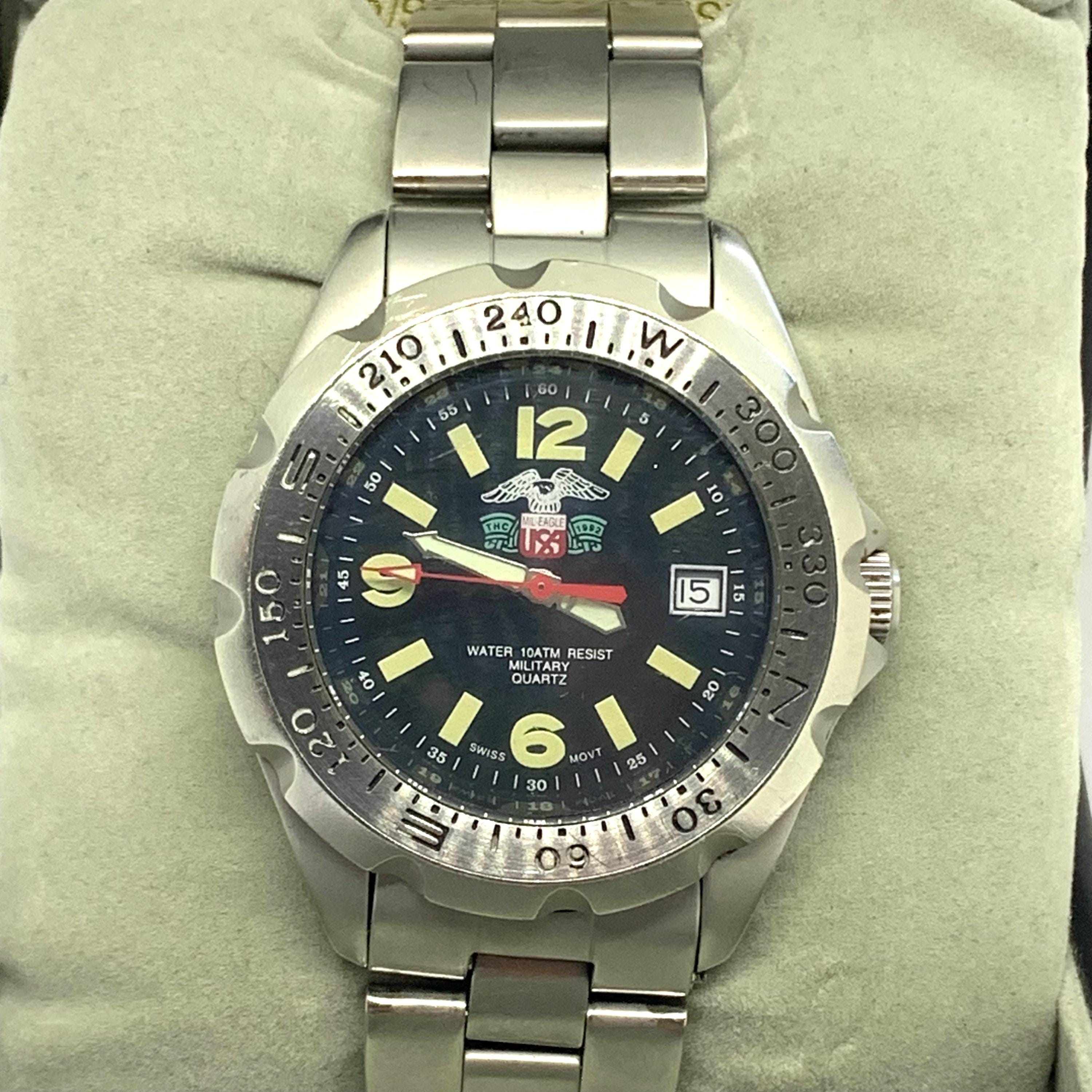 Vintage Rare Mil Eagle Military Style Watch: USA Design and Swiss 
