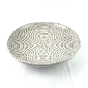 Mid Century Earthenware Bowl: Large Speckled Art Pottery, Handmade