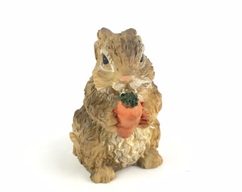 Vintage Rabbit Figurine: Adorable Bunny with Carrot