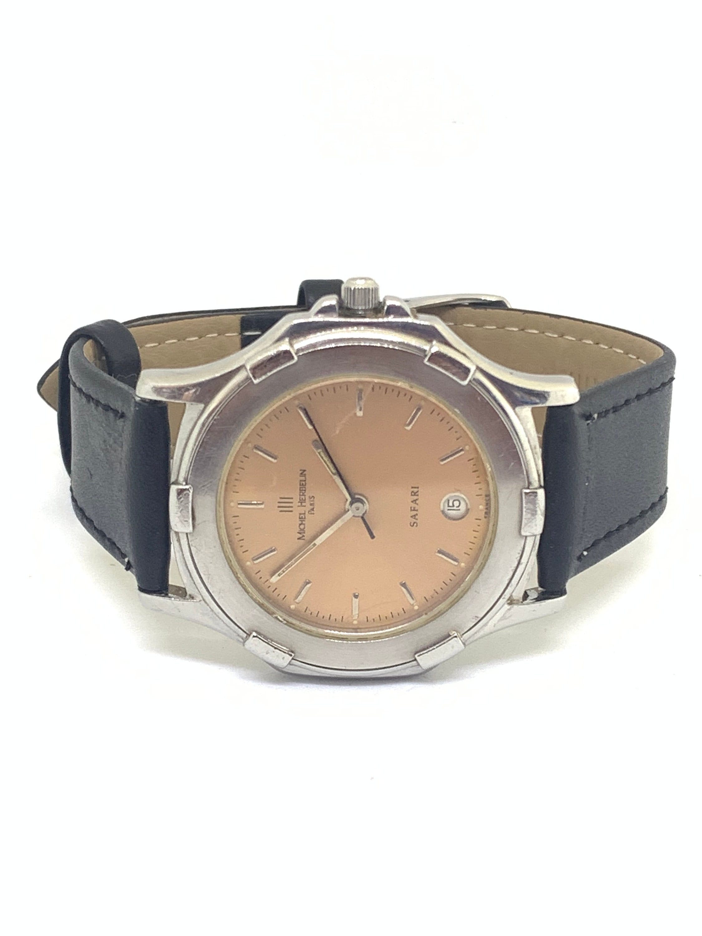 Vintage Watch Michel Herbelin Safari Paris French Watch Gents Watch Quartz Watch Jewellery Watch Wrist Watches Men s Wrist Watches Etsy