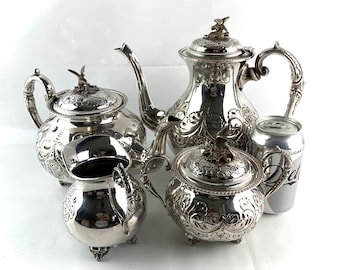 Victorian Silver Plated Tea Set: John Turton Sheffield, Hand