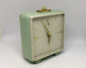 2-ton clock, Alarm Clock, Vintage Alarm clock, 2-Ton Alarm clock, German Alarm Clock, 60s retro clock, Vintage Desk Clock, Office Clock