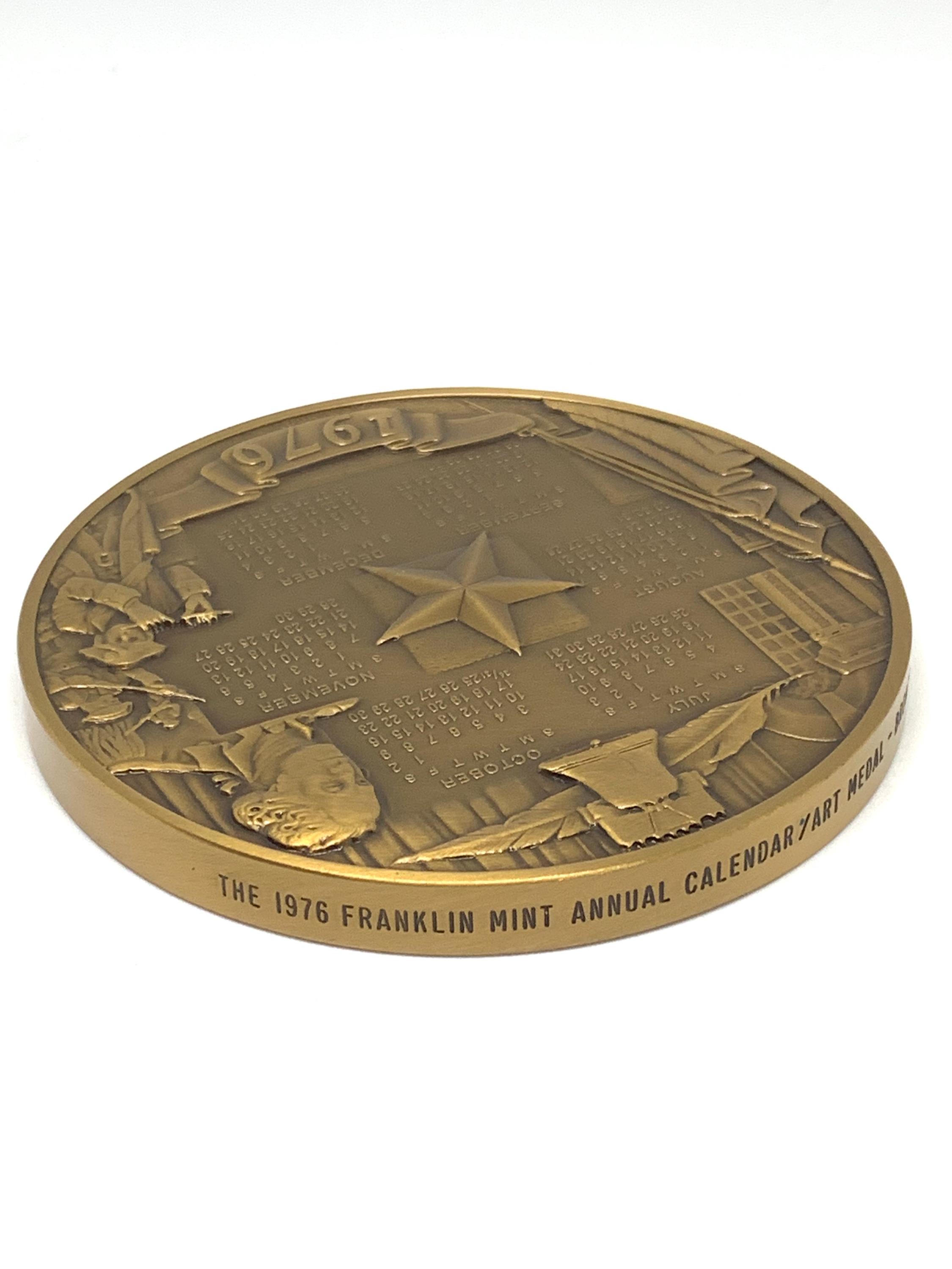 1976 Bicentennial Bronze Medal: American Independence Calendar by