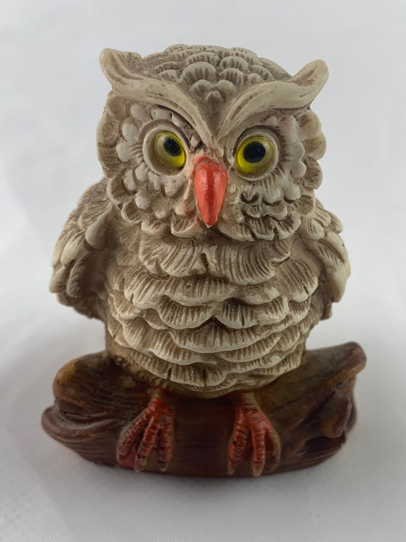 Cerriniのフクロウの置物：イタリア製ヴィンテージ樹脂製鳥 - Etsy 日本