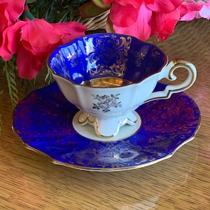 Vintage Demitasse, Royal blue, 40&#39;s cup, Alka Bavaria, Fine porcelain, Espresso set, Home And Living, kitchen and dining, Tea Cups & Sets