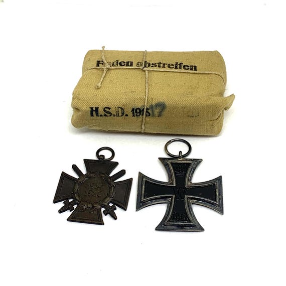 WW1 German Medals: Iron Cross & Hindenburg Cross With Bandage - Etsy
