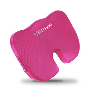 Sleepavo Gel Seat Cushion for Tailbone Pain Relief - Back Support Pillow  for Chair - Sciatica Pain Relief - Memory Foam Chair Cushion