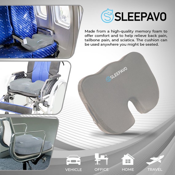 Memory Foam Car Seat Pad Tailbone Pain Relief Car Seat Pillow for Long  Trips Use