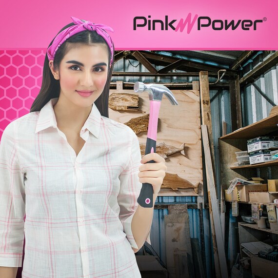 Pink Power 16oz Pink Hammer Small Hammer for Women Mini Claw Hammer for  Pink Tools All Purpose Hammer With Slip Resistant Handle -  UK