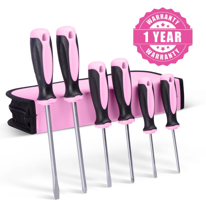 Pink Screwdriver Set includes Pink Tool Bag 6 Piece Phillips Etsy