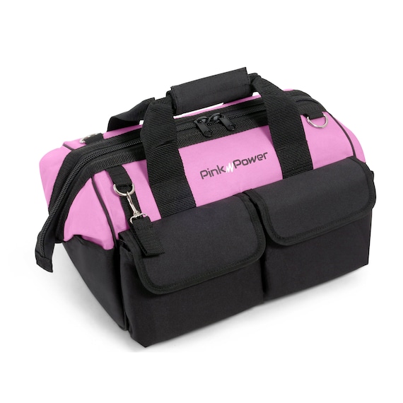 Pink Power Pink Tool Bag for Women 16 Tool Tote Bag W/ 22 Storage Pockets  Womens Small Tool Bag Ladies Tool Box for Hand Tools Power Tool 