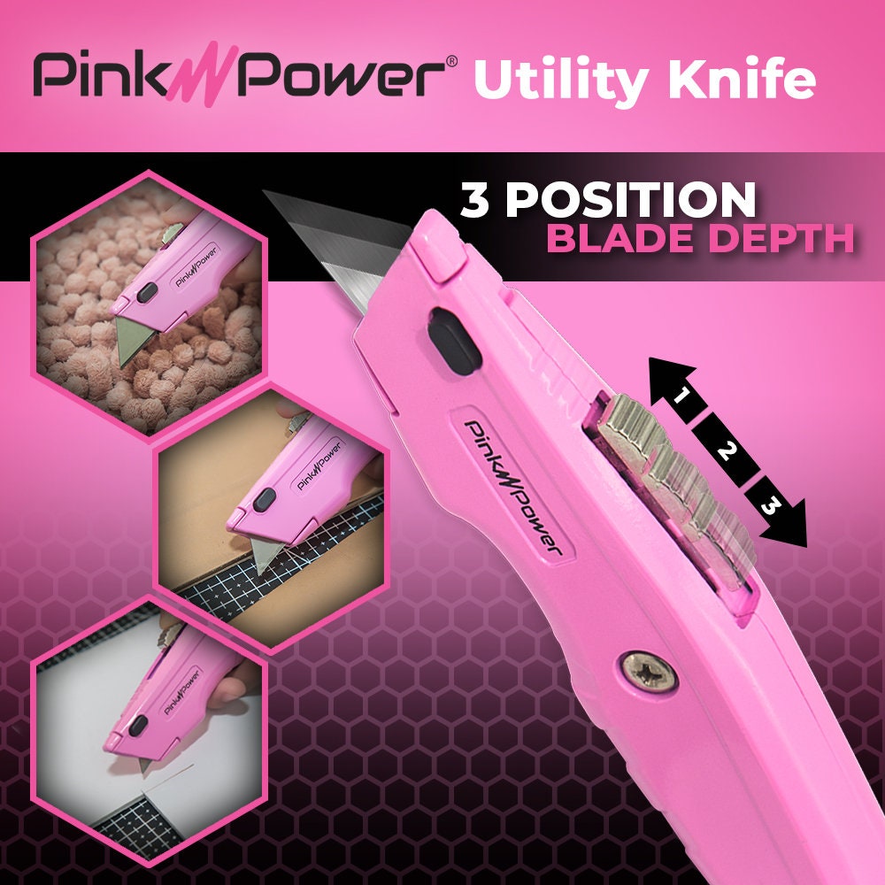 Pink Power Fabric Rotary Cutter Set for Sewing, Quilting, Crafting