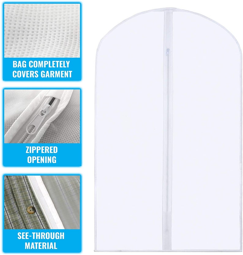 Translucent Plastic Hanging Garment Bags for Clothes Storage Etsy