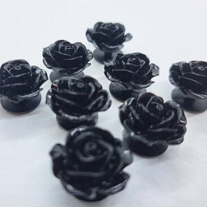 8 PC Solid Black Roses Shoe Charm Set Clogs 18mm Flowers Goth Halloween  Floral Wedding Watershoes Frocs Gothic