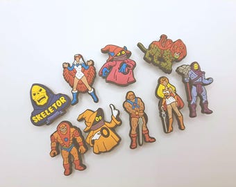 He Man Shoe Charm Set. 9 Pcs, Collector