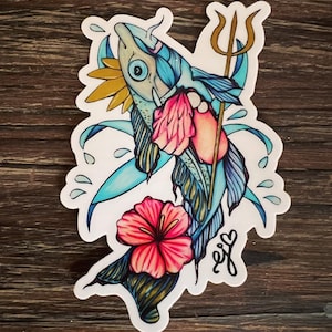 Trout Vinyl Die Cut Art Sticker