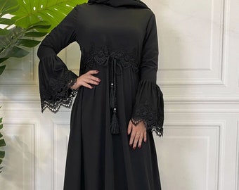 Abaya femme, robe musulmane modeste, vêtements de la Palestine islamique, robe de l'Aïd, robe du ramadan, robe caftan, robe nuisette abaya