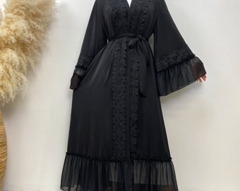 Robe musulmane abaya de luxe pour femme, robe modeste de l'Aïd, abaya de Dubaï, robe caftan, hijab, ensemble abaya, cadeau de l'Aïd islamique, robe de soirée