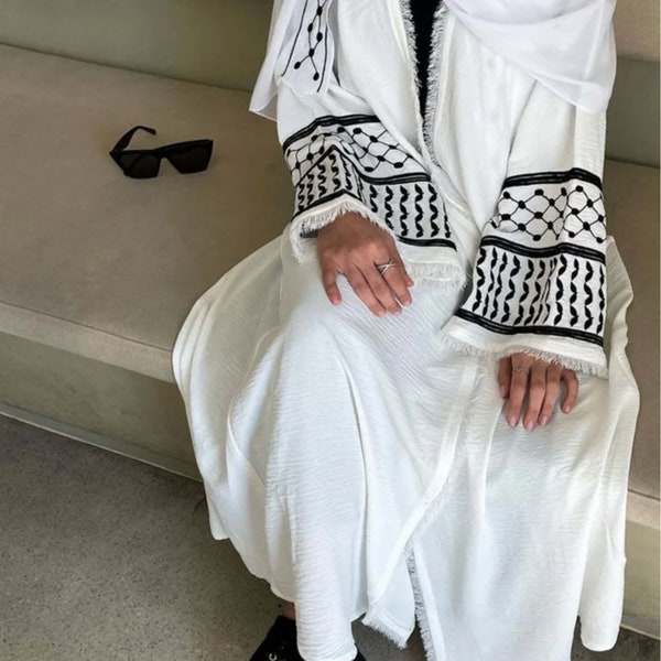 Women Abaya, Modest Muslim Dress, Islamic Palestine Clothing, Eid Dress, Ramadan Dress, Open Abaya, Kaftan Dress,Abaya Slip Dress,Islam Robe