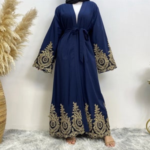 Women Abaya, Modest Muslim Dress, Embroidery Islamic Palestine Clothing, Eid Dress, Ramadan Dress, Open Abaya, Kaftan Dress, Abaya Dress
