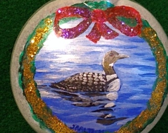 Hand  Painted Loon Ornament