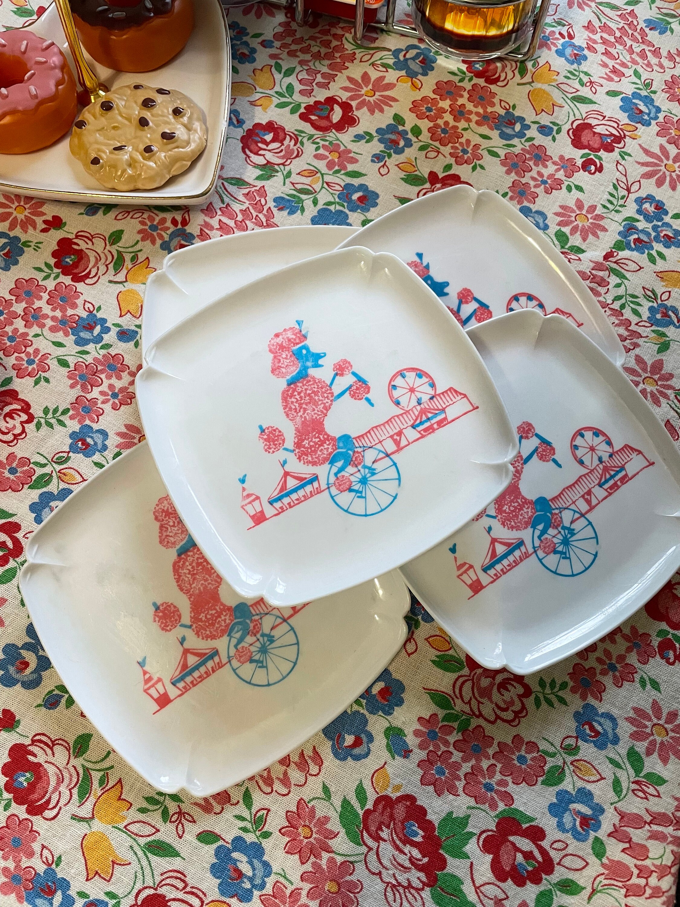 Set of 5 Pretend Play Poodle Toy Plates and Cups Plastic Etsy