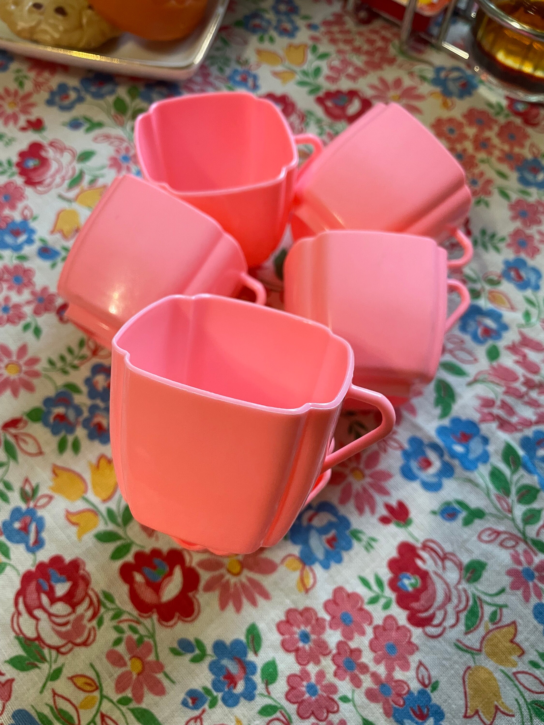 Set of 5 Pretend Play Poodle Toy Plates and Cups Plastic Etsy