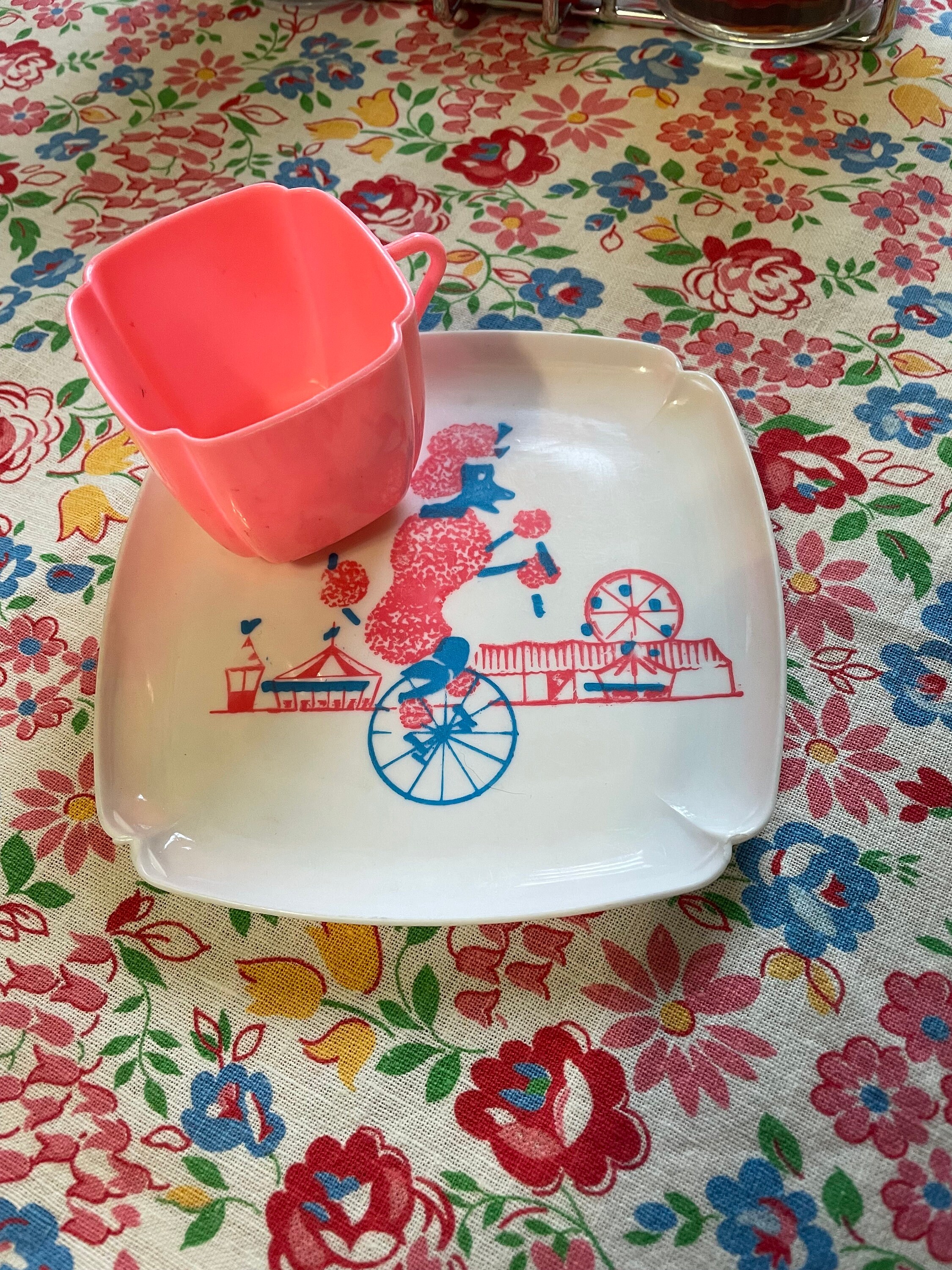 Set of 5 Pretend Play Poodle Toy Plates and Cups Plastic Etsy