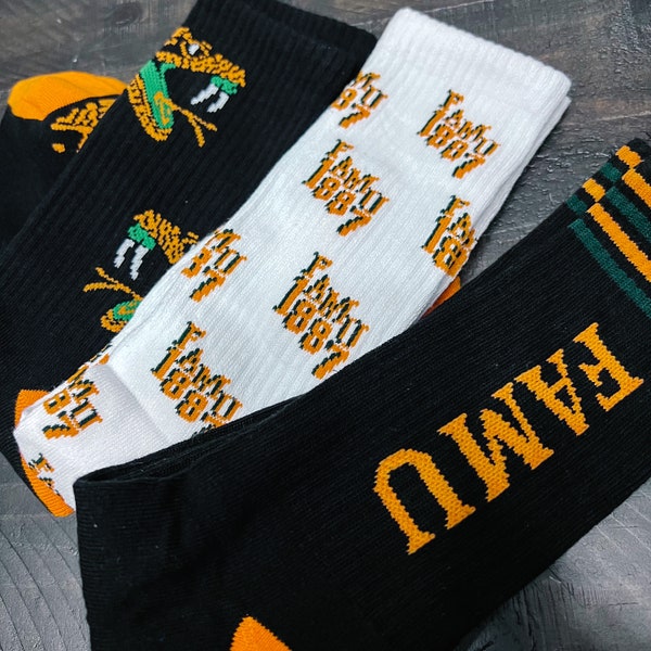 FAMU unisex athletic sock trio ( 3 pairs)