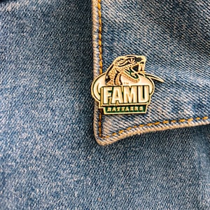 FAMU enamel silver pin | florida a&m university rattler pride pin | hbcu school spirit gift | famu lapel pin | custom college accessory