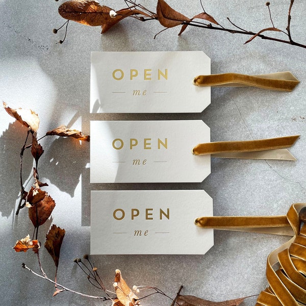 Luxury Gift Tags gold foil printed embossed letterpress