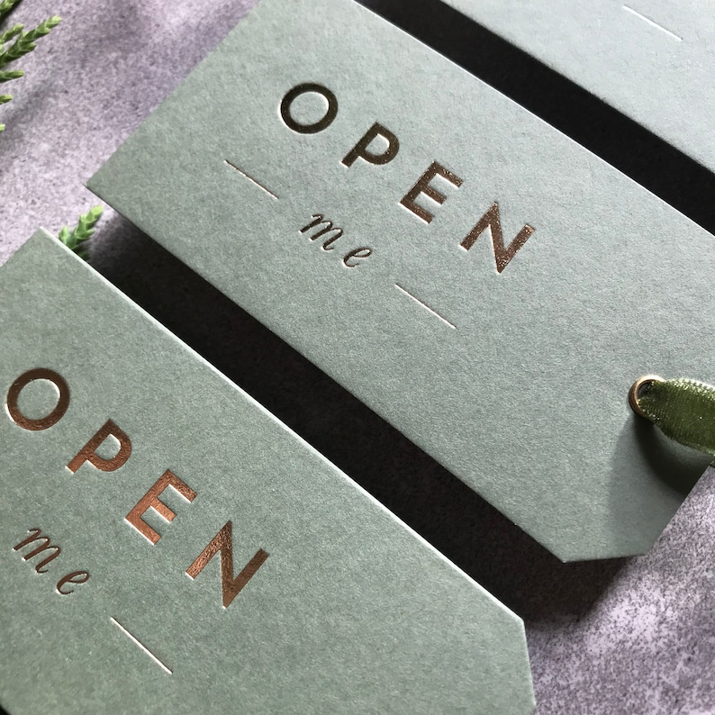 Letterpress Christmas Gift Tags Gold Foil Printed Pack Labels Etsy