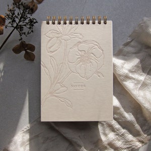 Letterpress notebook handmade luxury notepad stationery lovers gift botanical minimal letterbox gift image 1