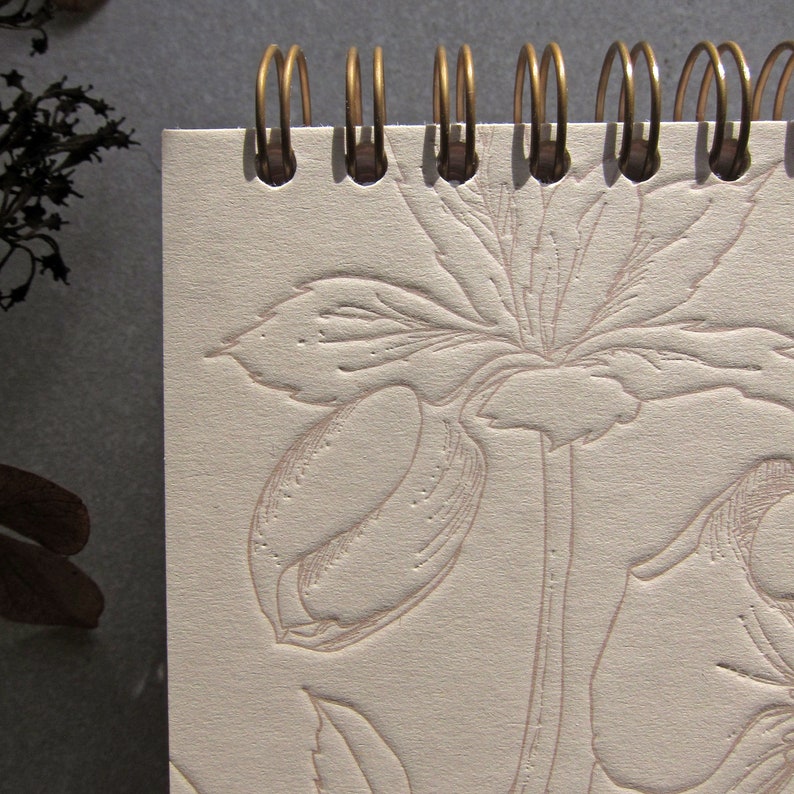 Letterpress notebook handmade luxury notepad stationery lovers gift botanical minimal letterbox gift image 5