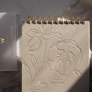 Letterpress notebook handmade luxury notepad stationery lovers gift botanical minimal letterbox gift image 6