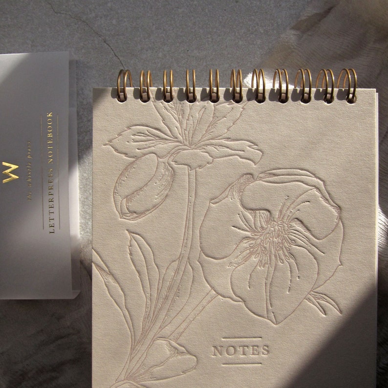 Letterpress notebook handmade luxury notepad stationery lovers gift botanical minimal letterbox gift image 6