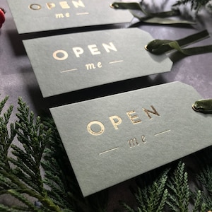 Letterpress Christmas gift tags gold foil printed pack labels swing luxury tag xmas image 6