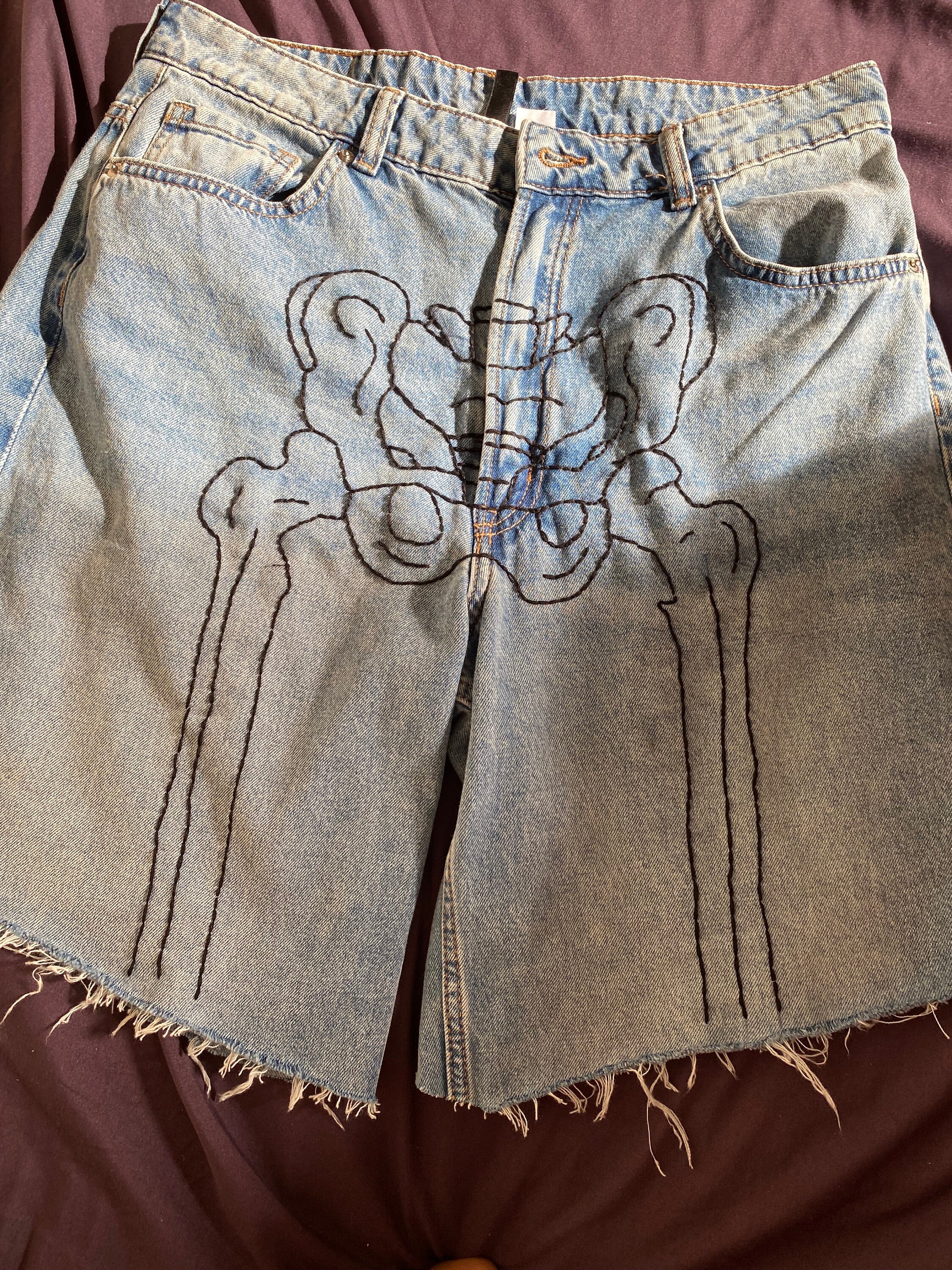 Trousers Shorts Fendi Jr - Monogram inlay denim shorts