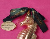 Vintage Walterford Holiday Heirlooms Seahorse mouth blown Christmas ornament